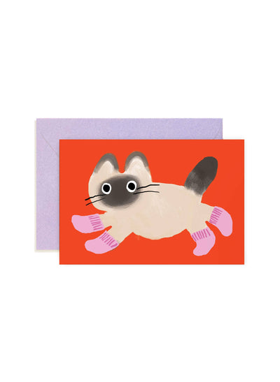 Cat Socks Mini Note Card