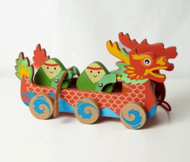Wooden Dragon Boat Pull Along