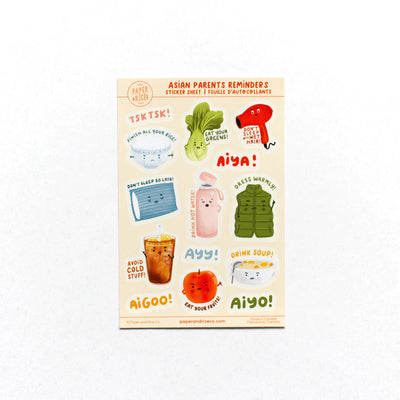 Asian Parents Reminders Sticker Sheet