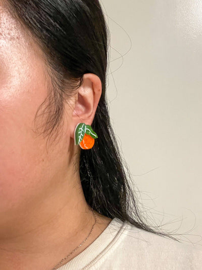 Mini Orange Stud Earrings