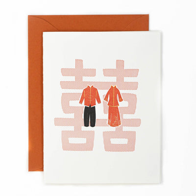 Double Happiness Wedding Card