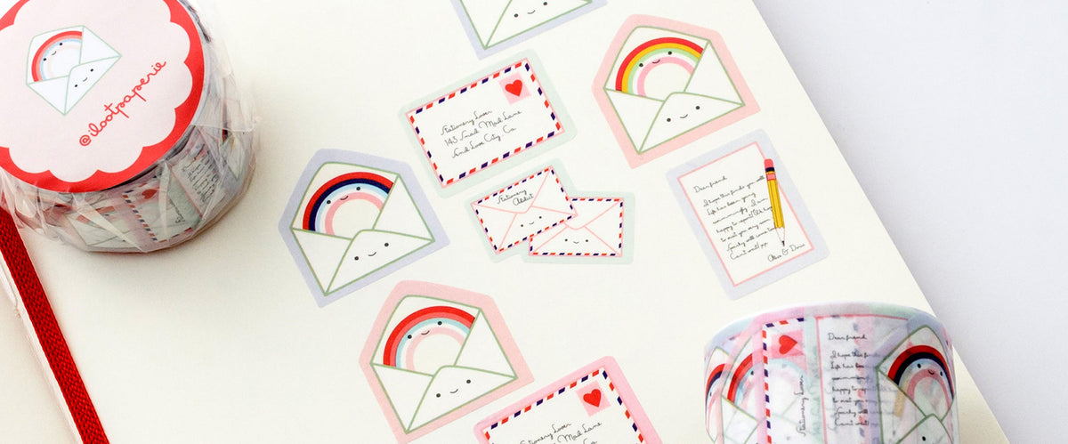 Stickers with mail and letter designs