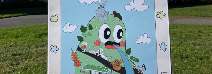 A photo of one of the artist's posters inspired by Golden Gate Park