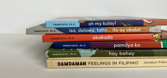 Stack of Filipino children's books