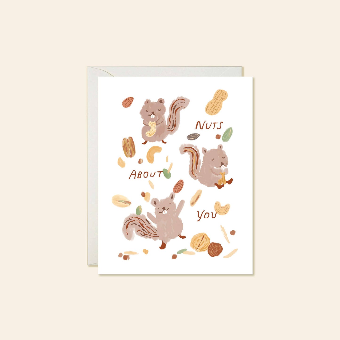 Nuts About You Squirrel Love Card