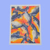 Watercolour Piranha Risograph Print