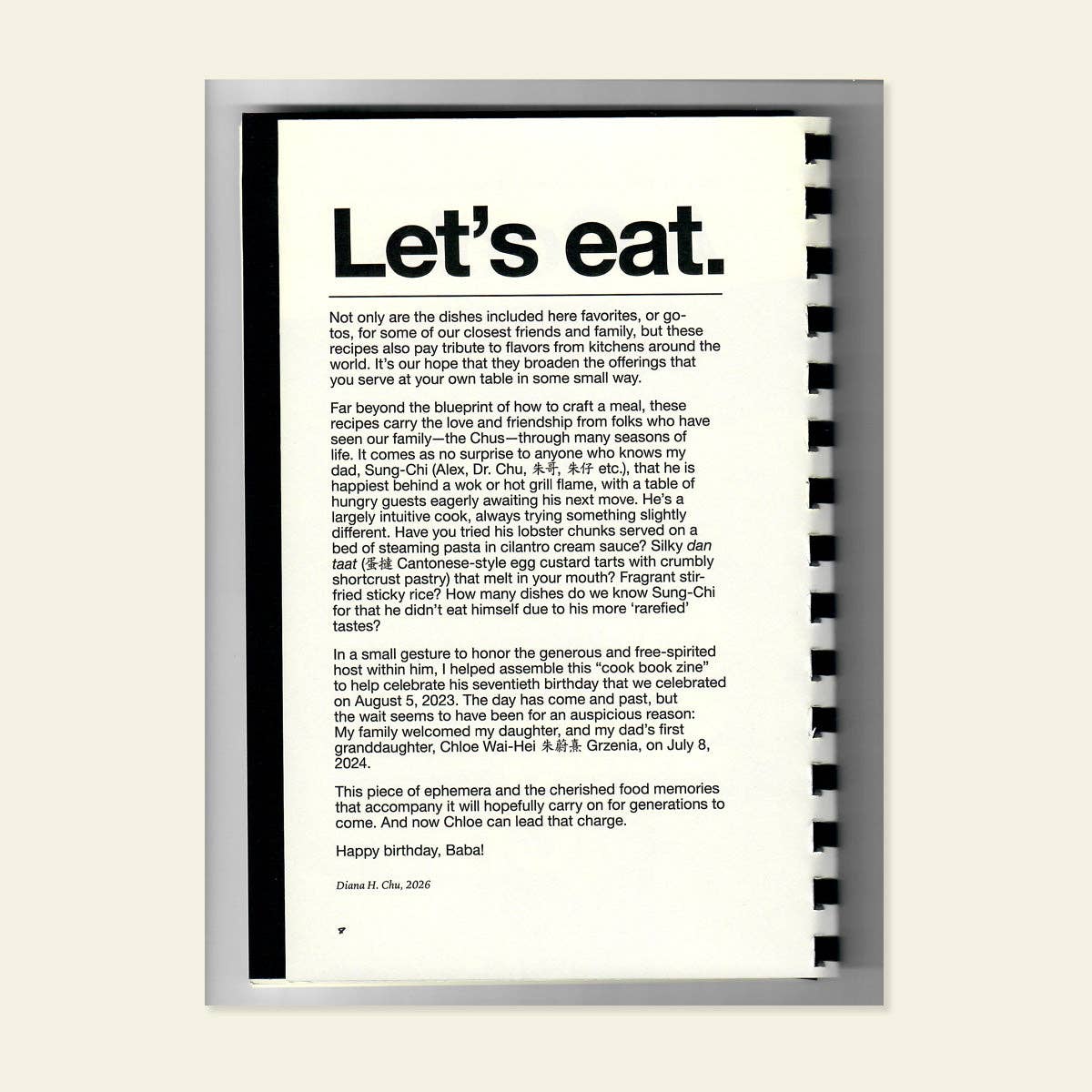 A Cookbook for Sung-chi