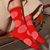 Sutro Bold Dot Crew Socks — Poppy