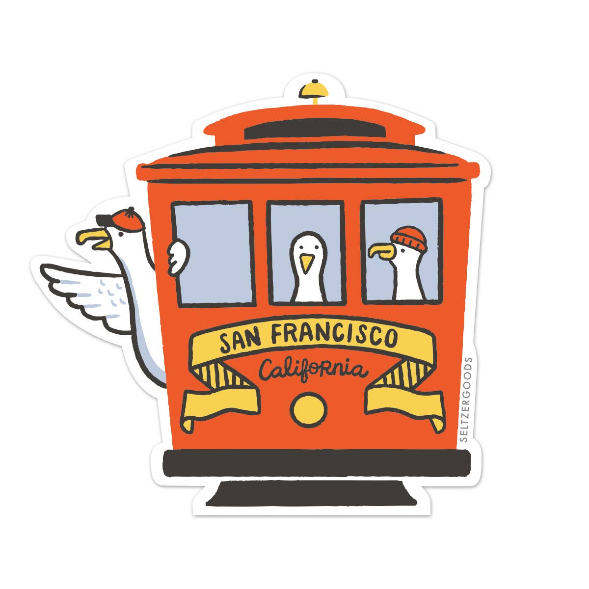 SF Cable Car Gulls Sticker