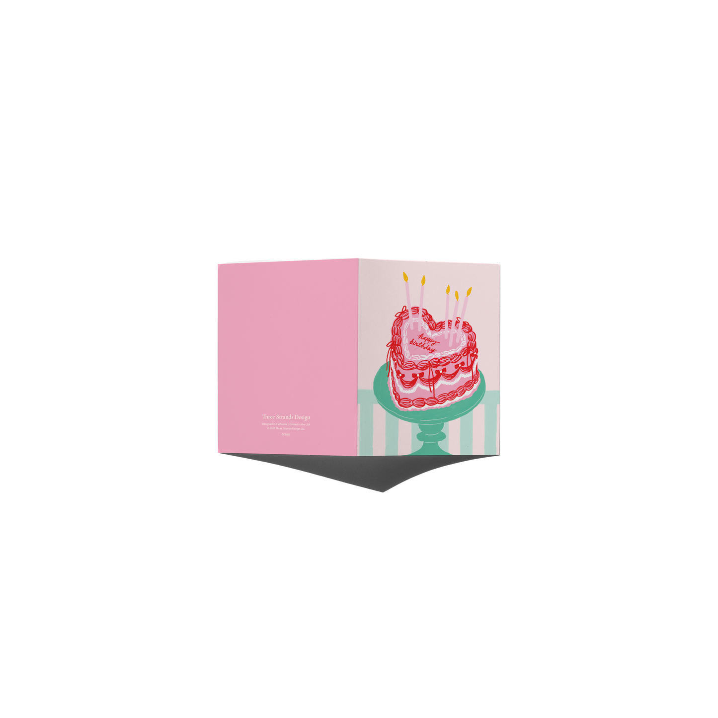 Happy Birthday Heart Cake Card