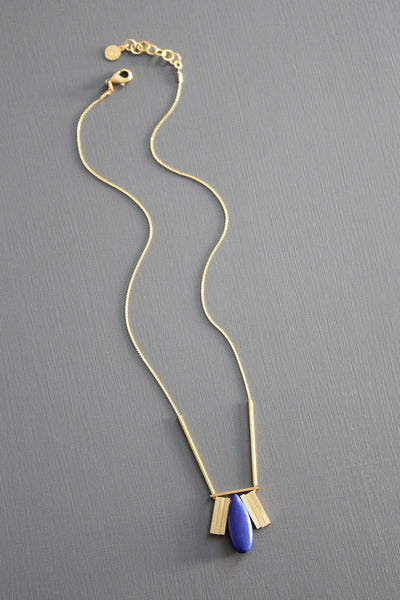 Artdeco pendant lapis necklace