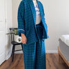 Blue Check Linen Jacket