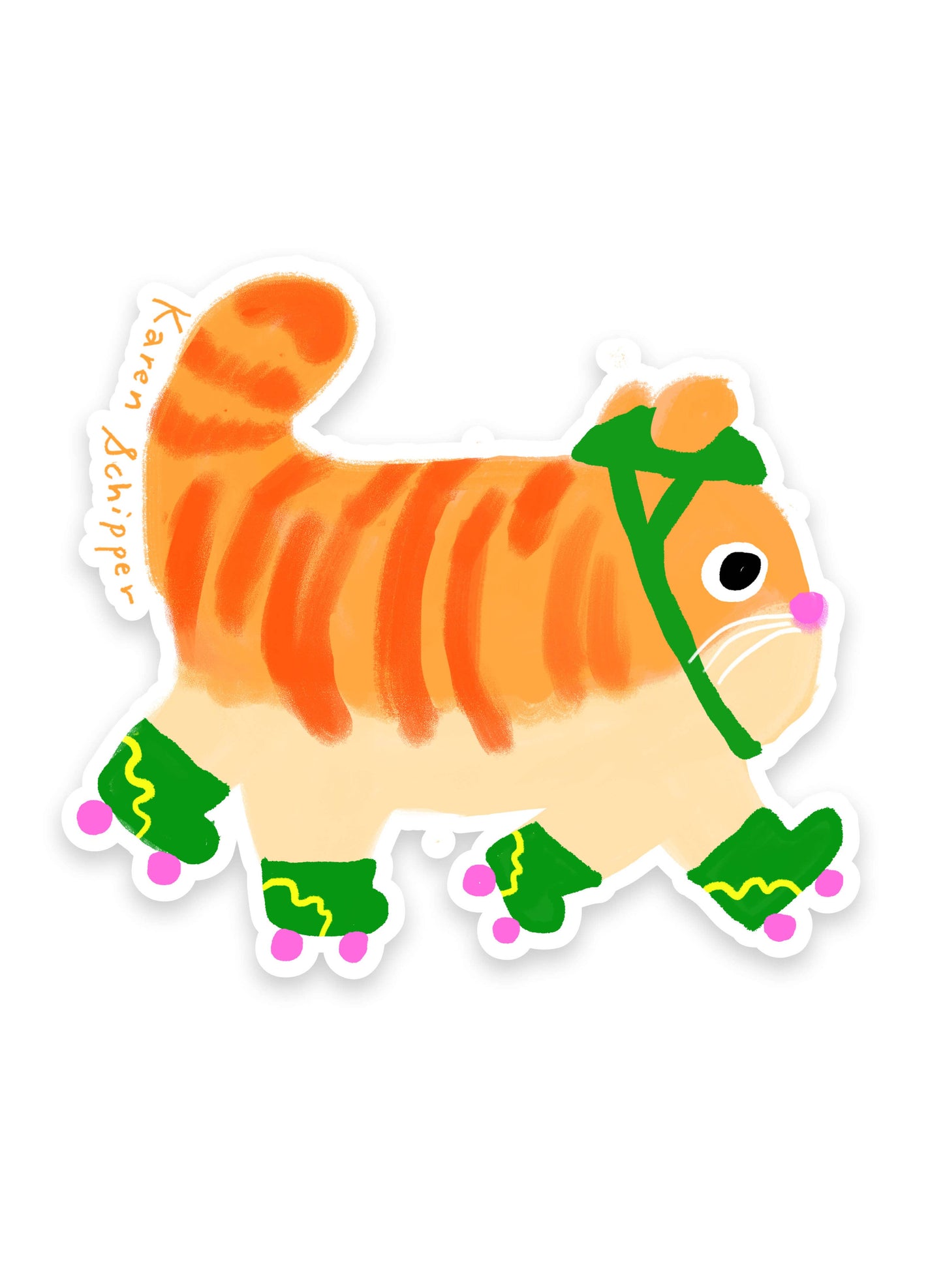 Roller Skate Cat Sticker