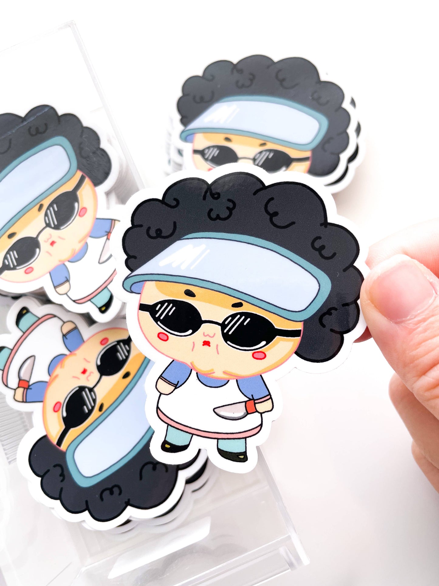 Ajumma Knife Asian Sticker