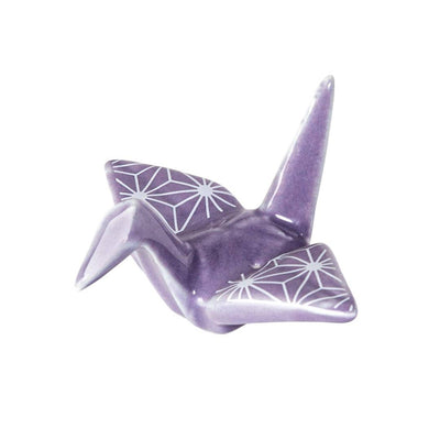 Origami Crane Chopsticks Rest - Asanoha Purple
