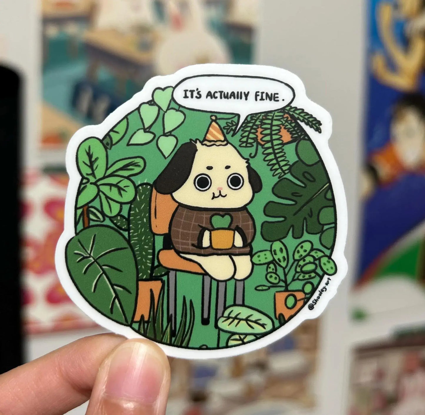 This is fine plant vinyl sticker
