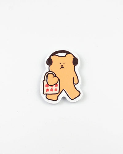Bear with Tote and Headphones
