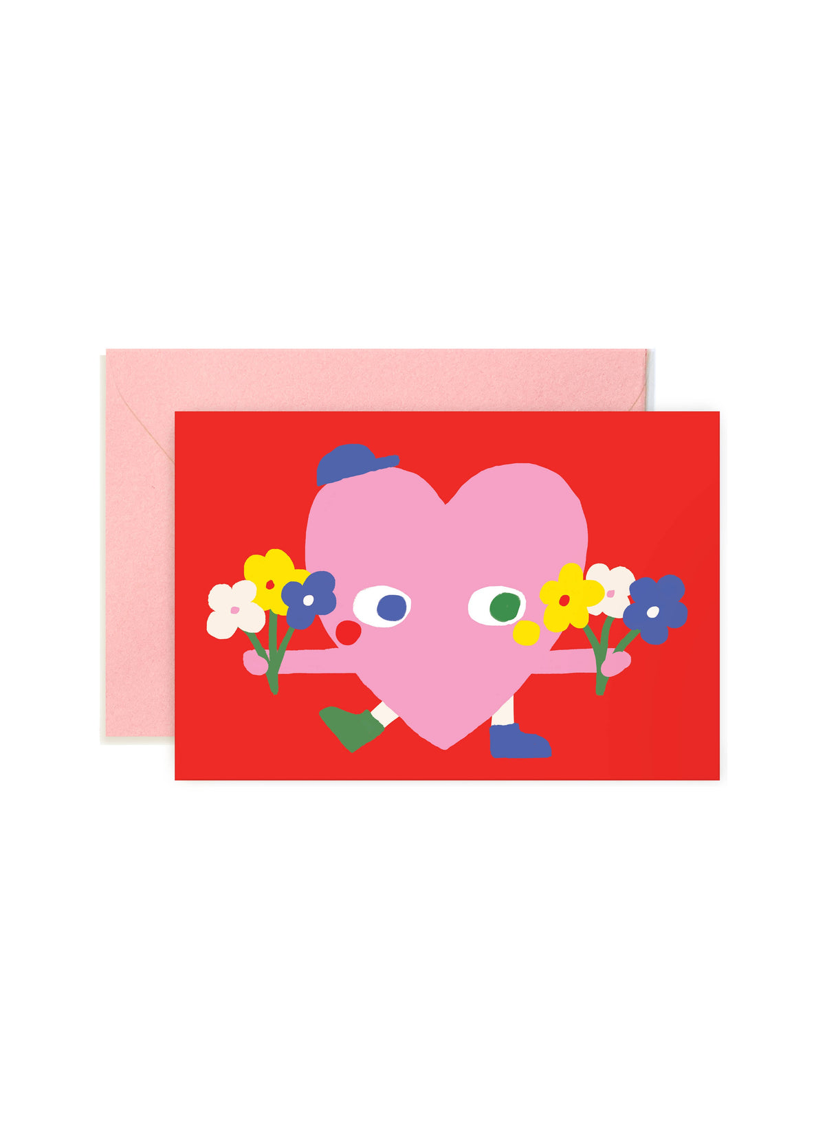 Heart Holding Flowers Mini Note Card