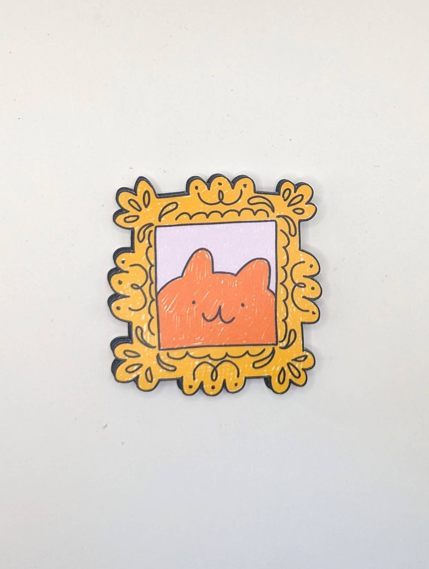 Framed Cat Portrait Vinyl Sticker