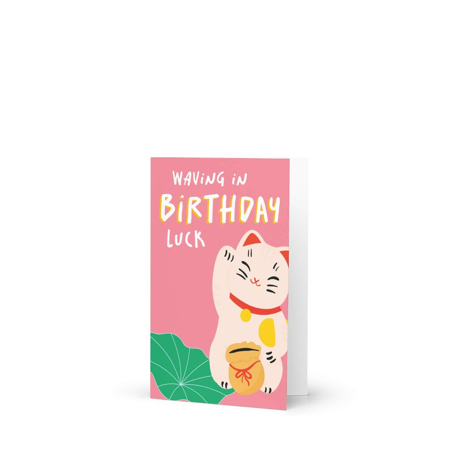 Waving in Luck Funny Birthday Card