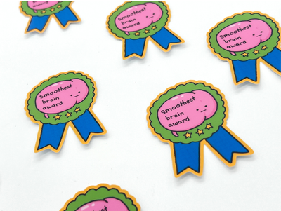 Smooth Brain Award Sticker