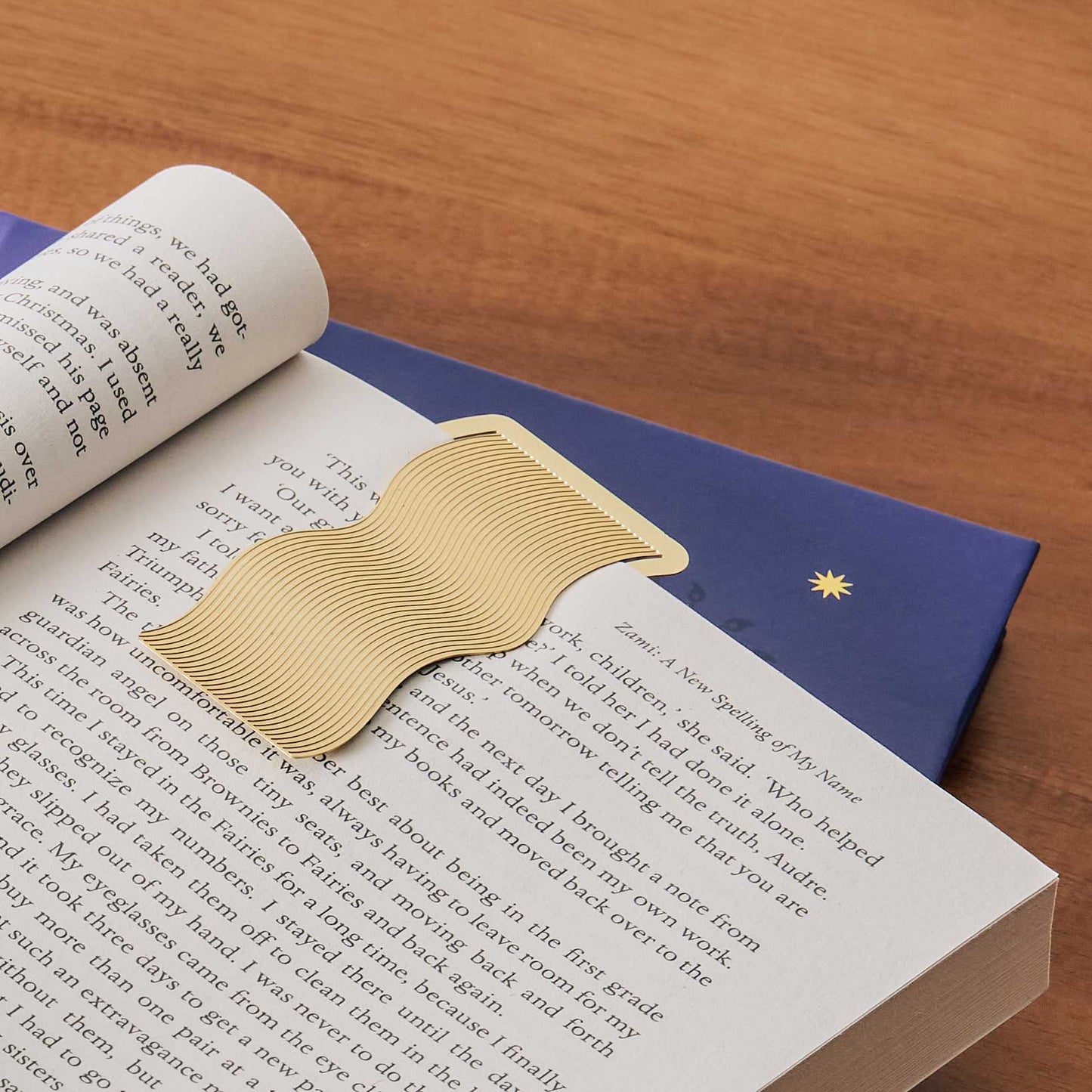 Brass Metal Bookmark - Wave