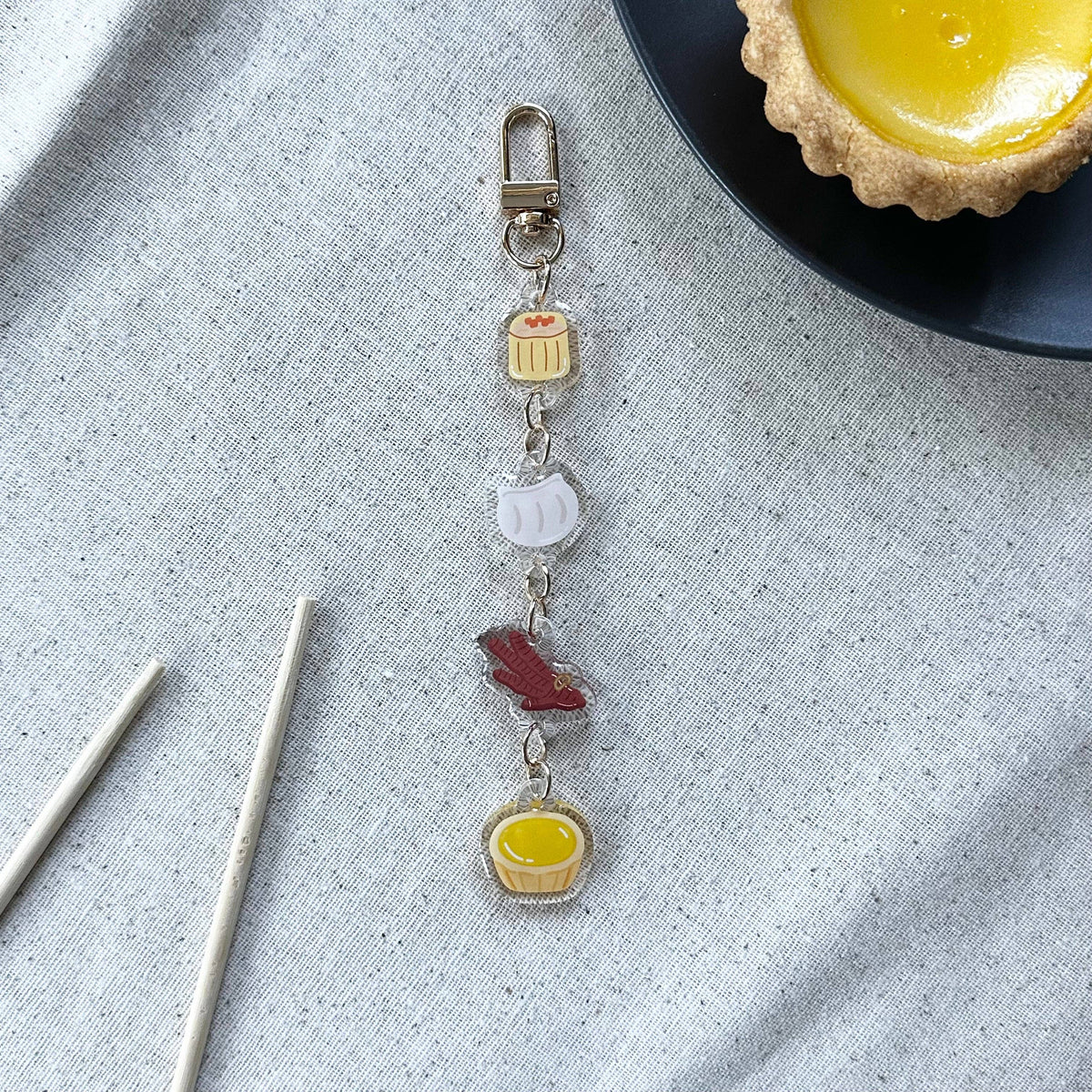 Linked Dim Sum Keychain