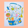 Butter Cookie Sewing Supplies Risograph Print