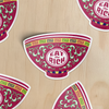 Eat the Rich Mun Shou Porcelain Bowl Vinyl Sticker