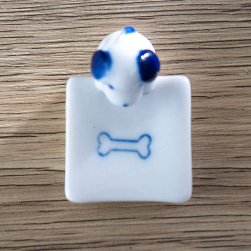 Dog and Bone Porcelain Chopsticks Rest