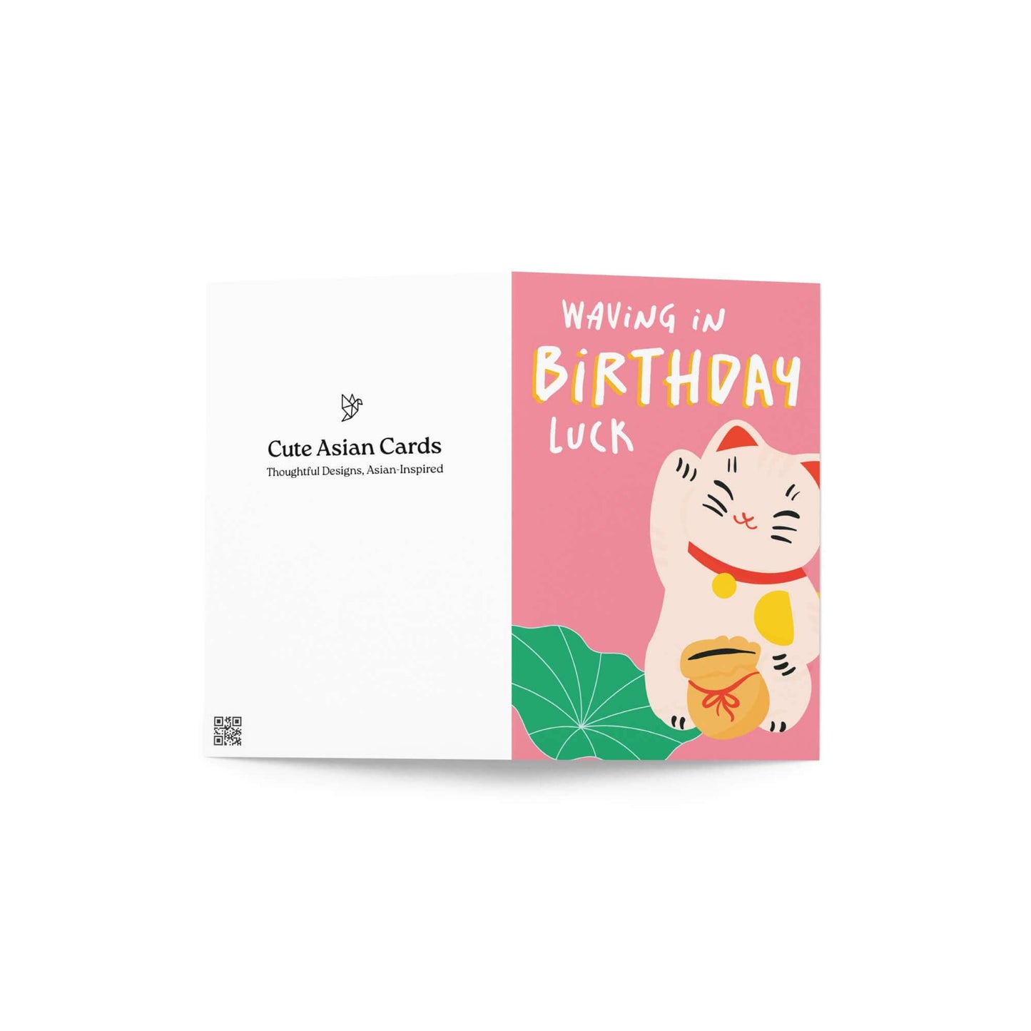 Waving in Luck Funny Birthday Card