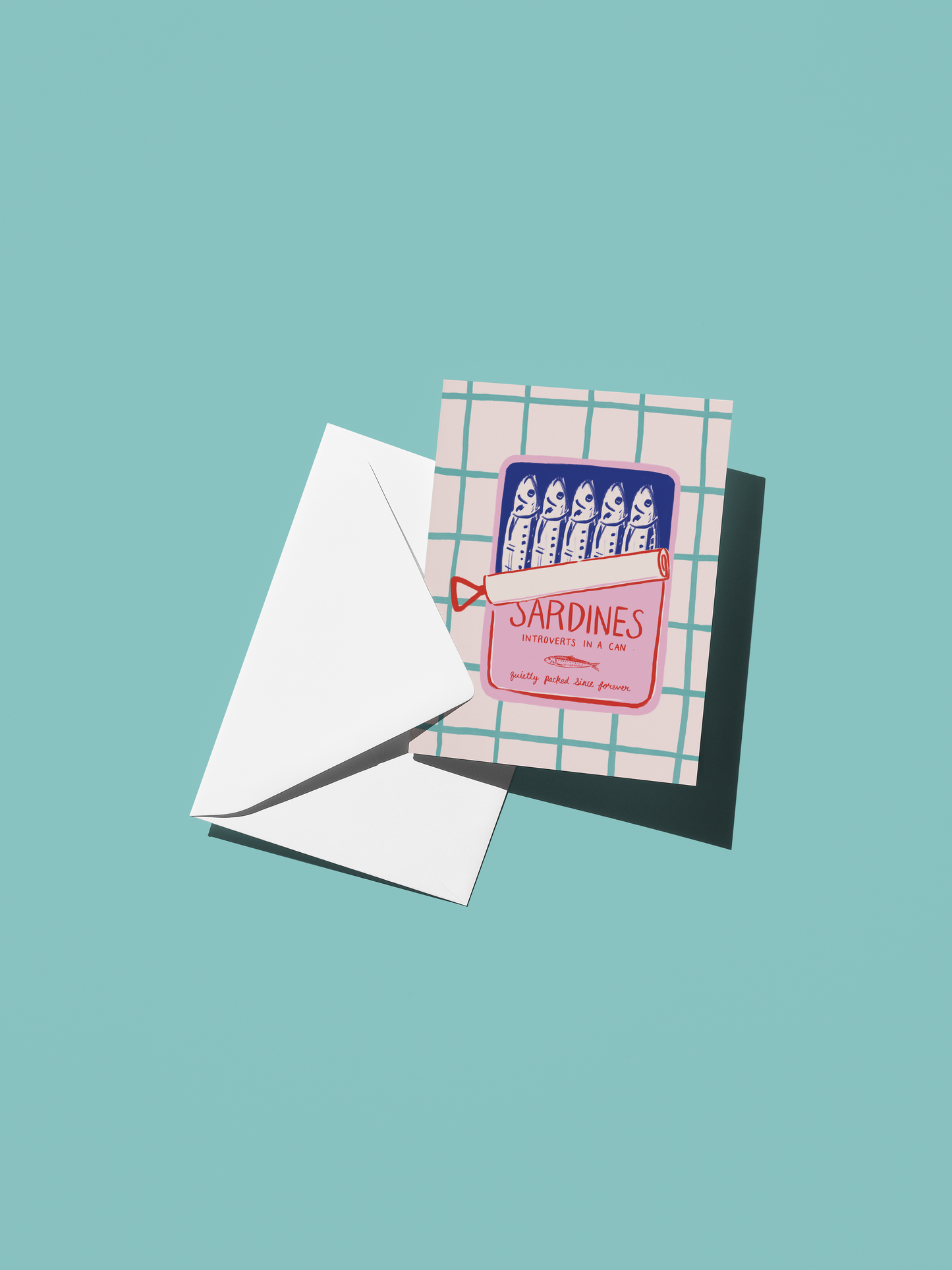 Introvert in a Can Sardines Card