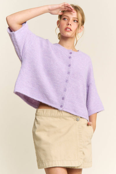 LOU - Cropped Boxy Cardigan