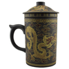 Yi Xing Clay Strainer Mug With Gold Dragon