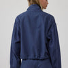Stand Collar Drawstring Hem Jacket
