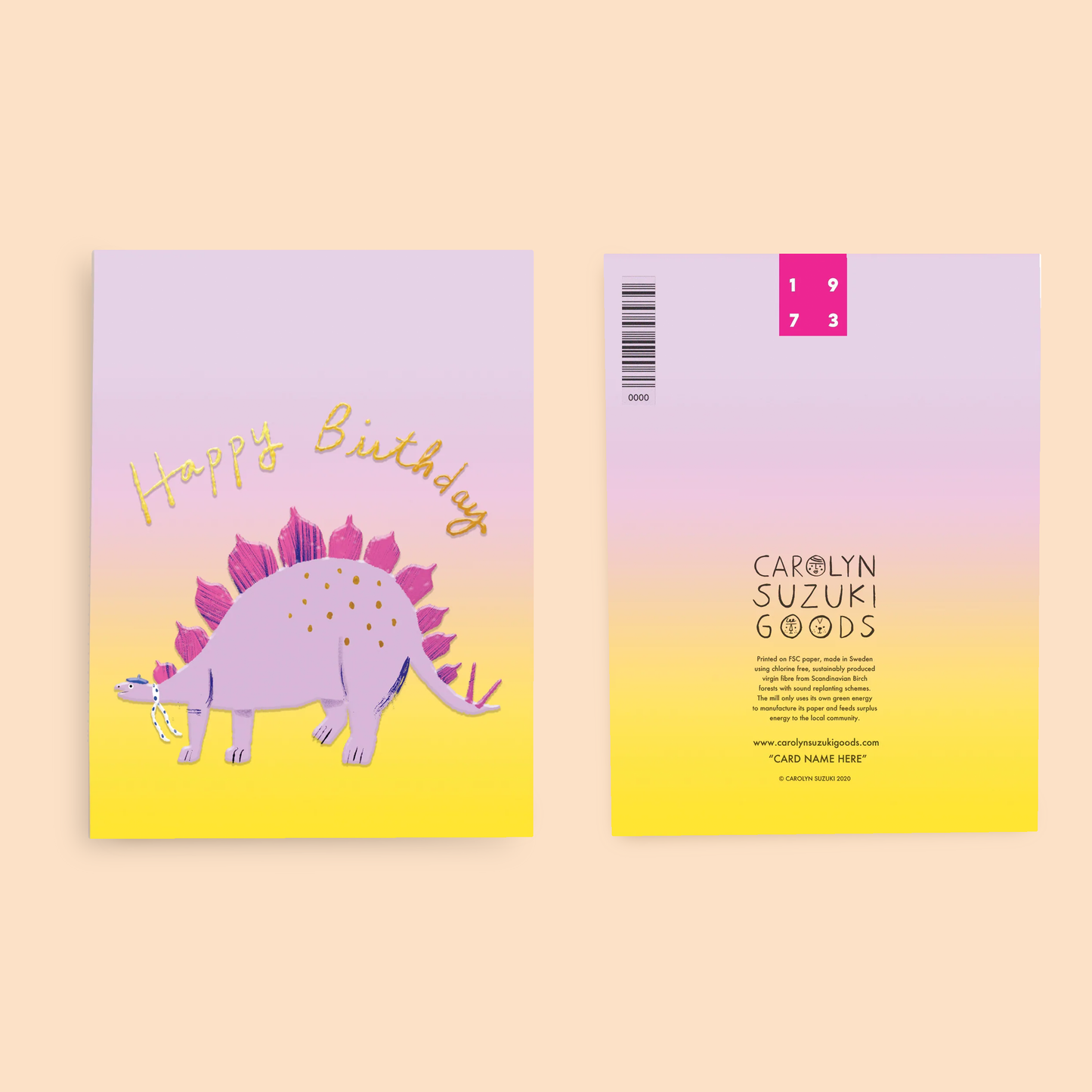 STEGGYSAURUS - Birthday Card