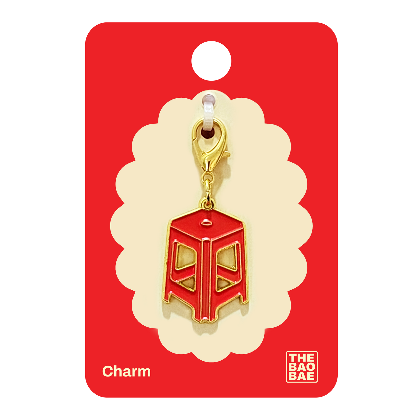 Red Stool Enamel Charm