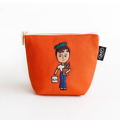 Embroidered Boat Pouch