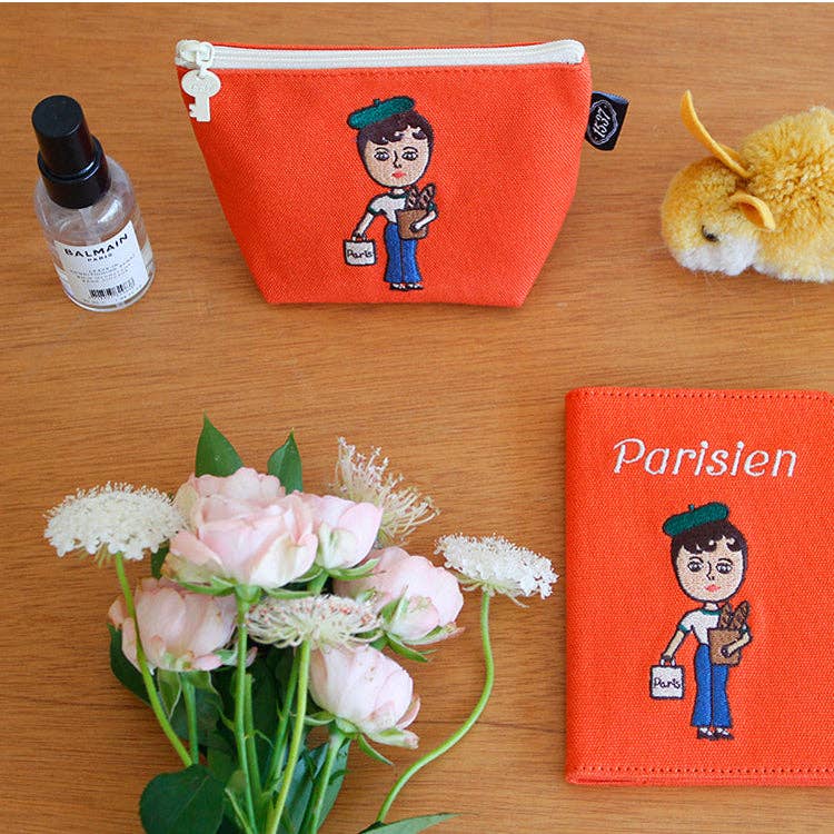 Embroidered Boat Pouch