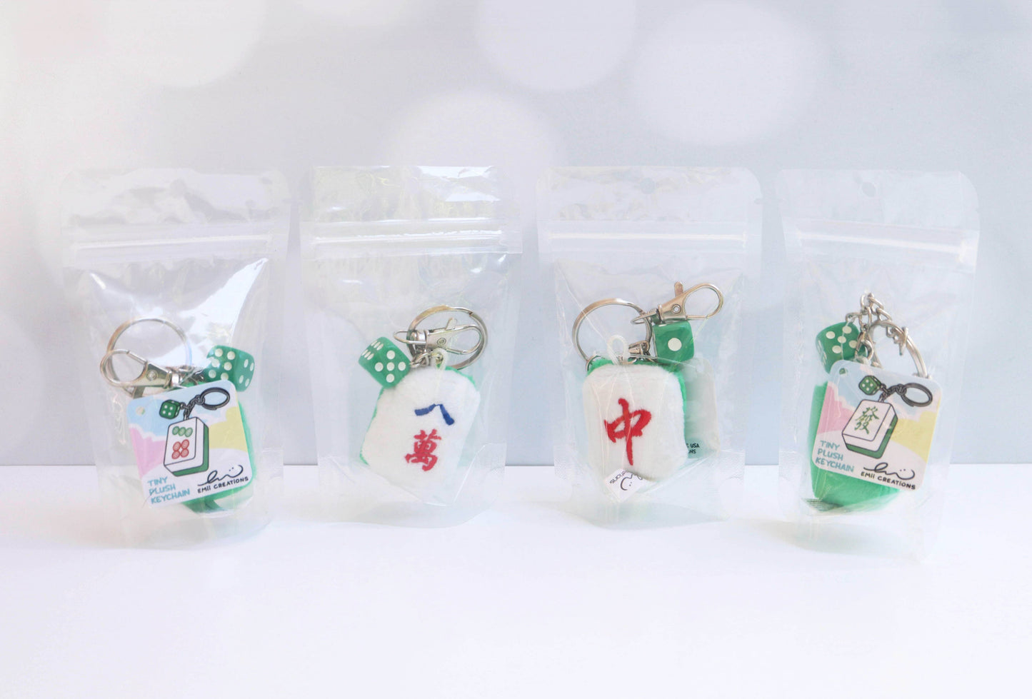 Tiny Mahjong Tile Plush Key & Bag Charm