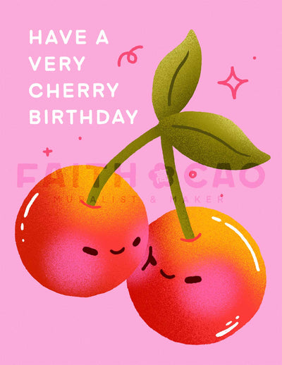 Cherry Birthday Card