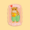Books and Coffee Loving Hamster Sticker