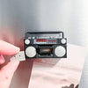 Retro Mini Cassette Tape Player Fridge Magnet, Black