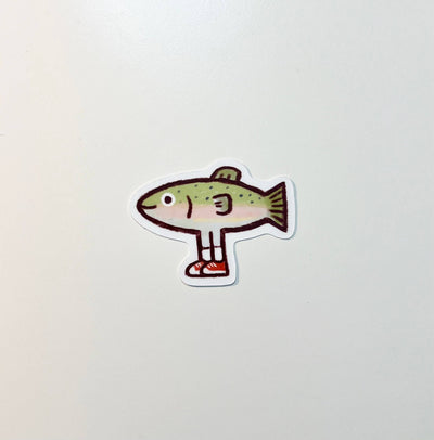 Fish With Legs Vinyl Sticker