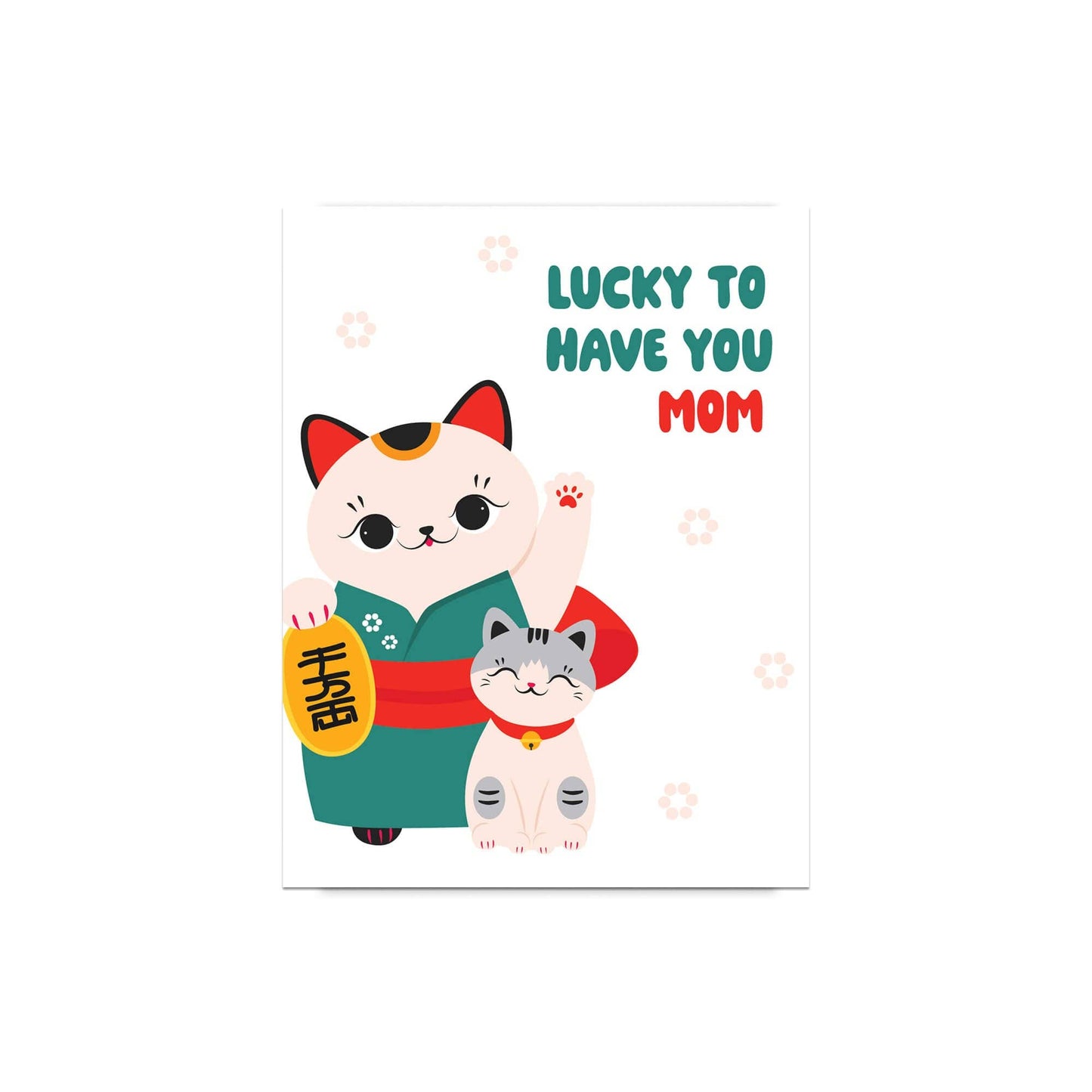 Lucky Cat Mother's Day Card