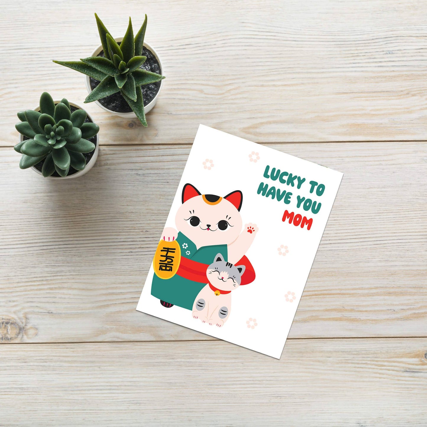 Lucky Cat Mother's Day Card