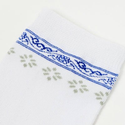 Blue & White Porcelain Crew Socks