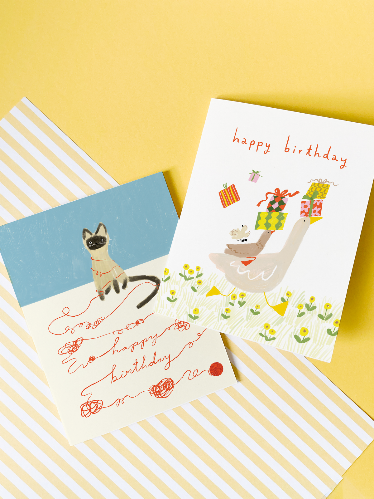 Cat String Birthday Card