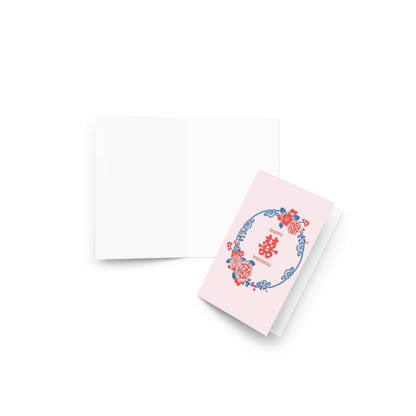 Pink Double Happiness Wedding Card