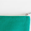 Embroidered Zip Pouch with Chain Ring